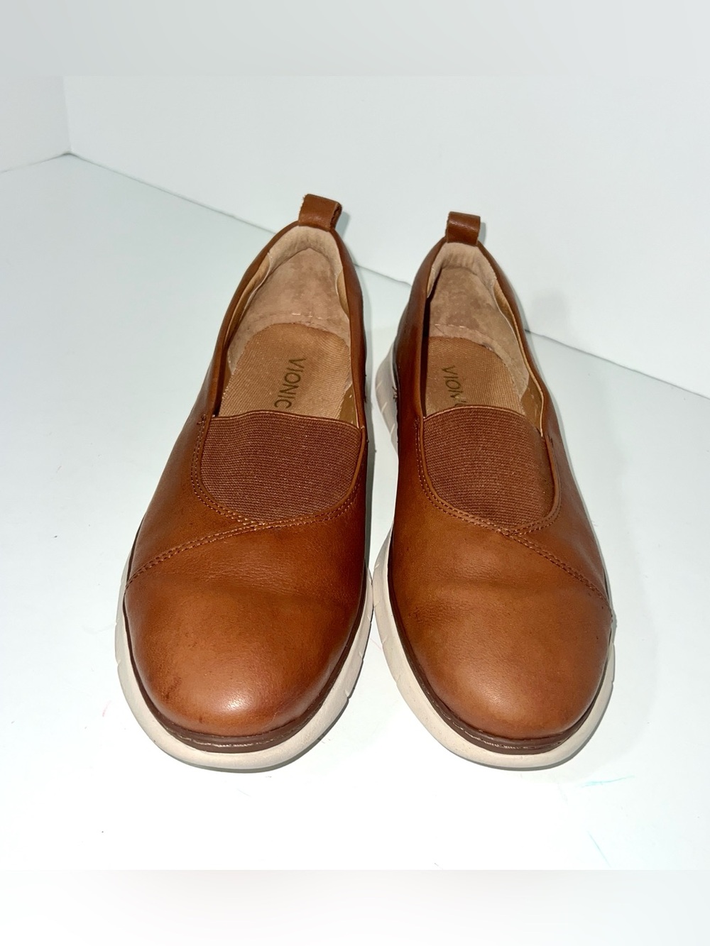 Vionic Fresh Linden Brown Leather Slip On Walking Loafers Comfort Shoes Size 9 - Picture 5 of 15